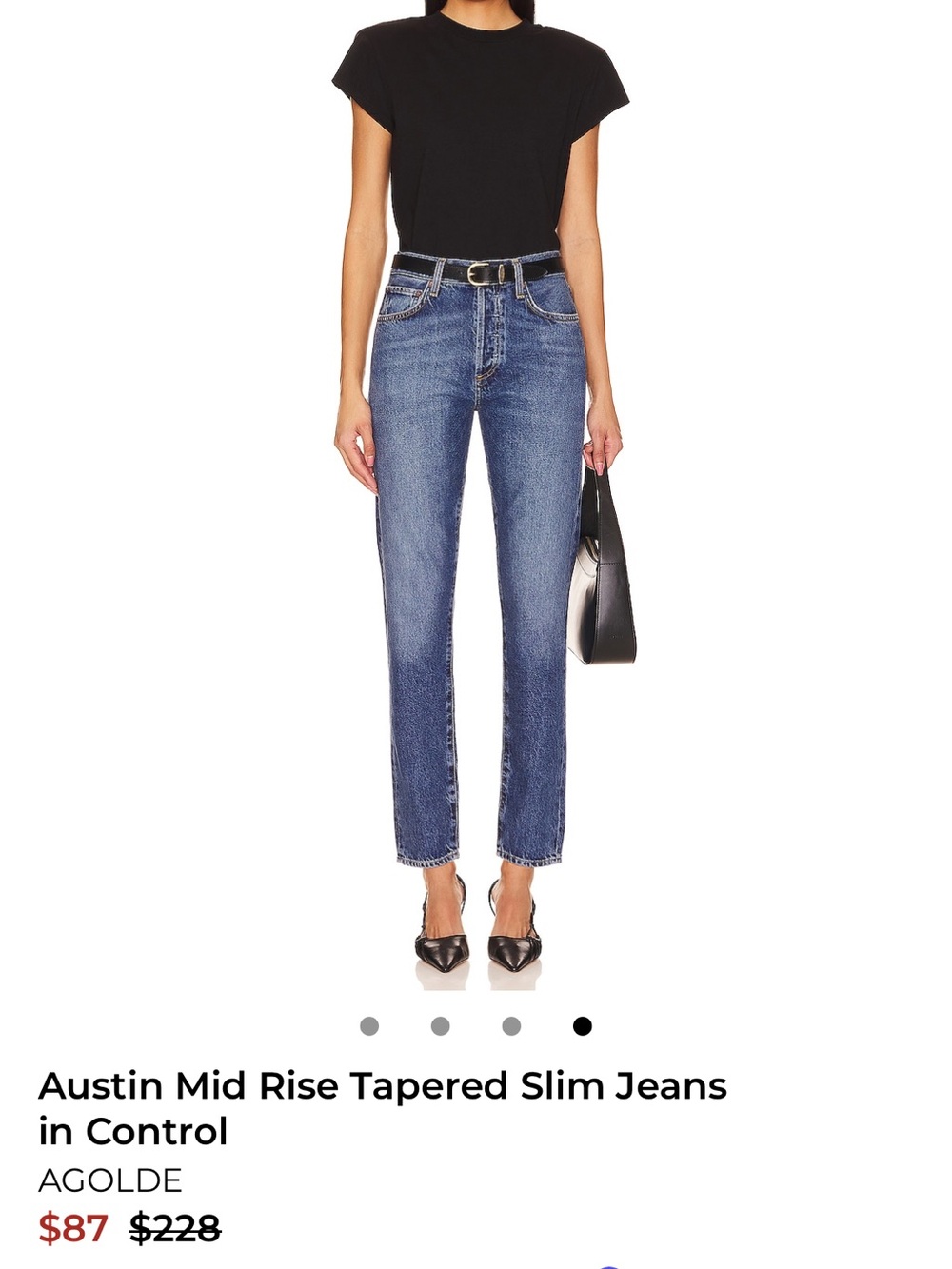 Agolde Austin Mid Rise Tapered Slim Jeans - Blue